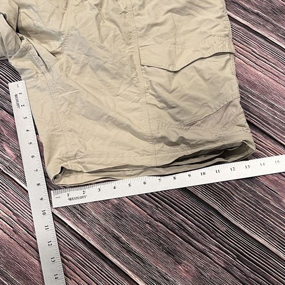 Columbia Omnishade‎ PFG Nylon Tan Elastic Waist Fish Hiking Cargo Shorts Men 2X - Picture 7 of 13